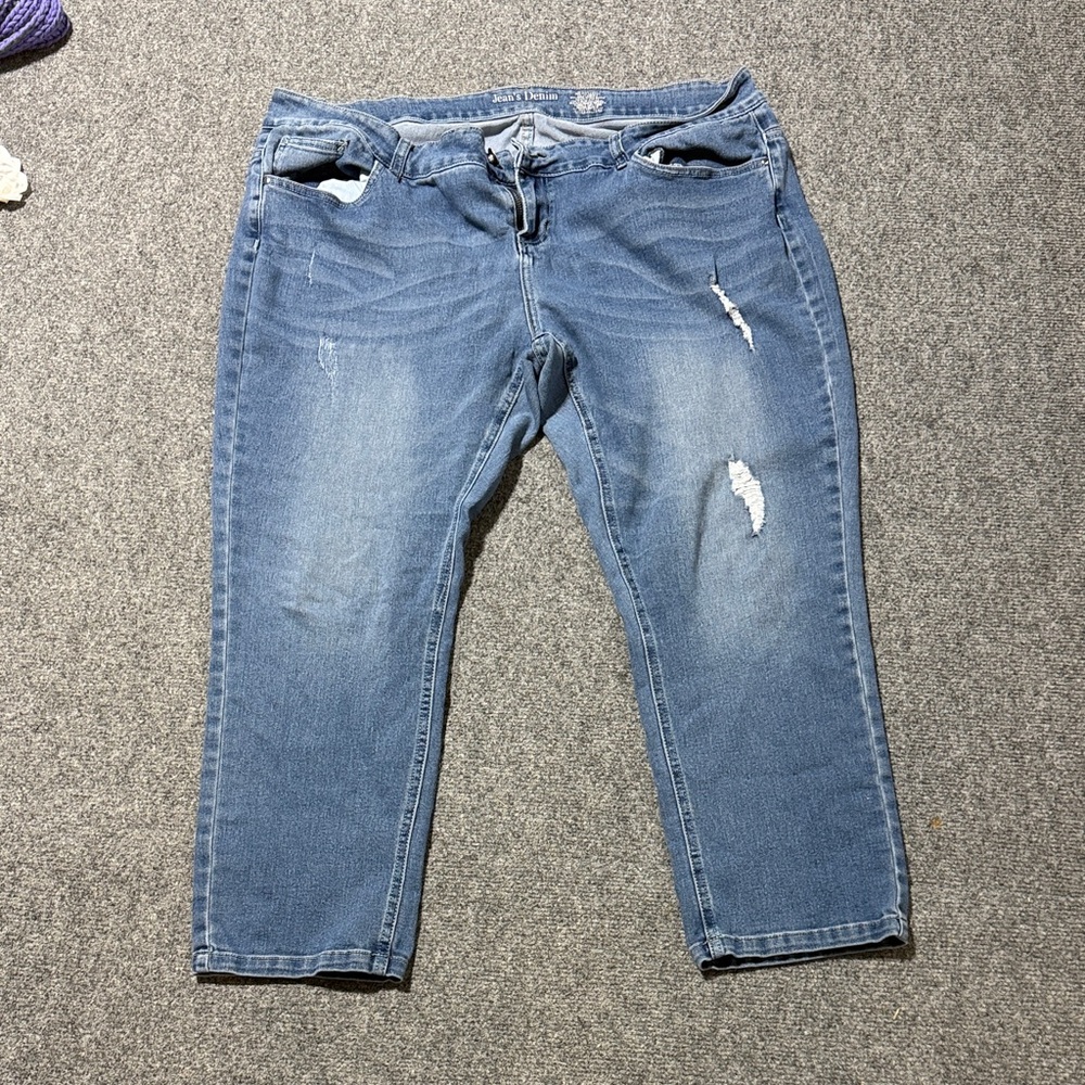 Women's Blue Cropped Jeans